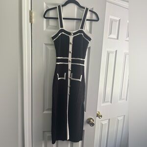 Cider Black and White  Dress